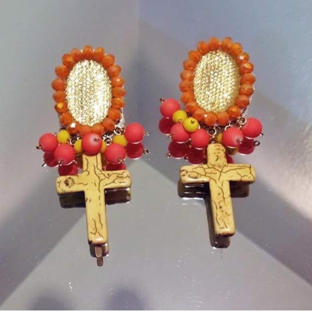 Custom Made Cross Earrings